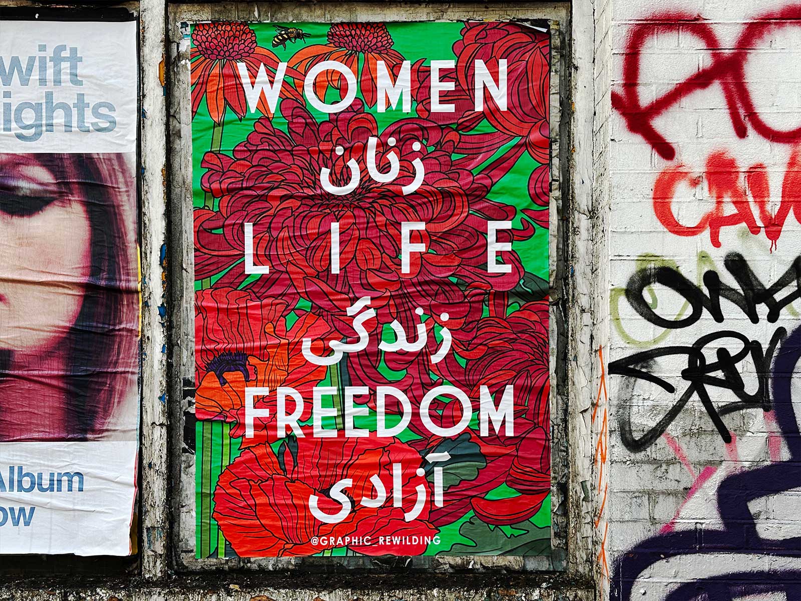 Women Life Freedom - flyposting - London