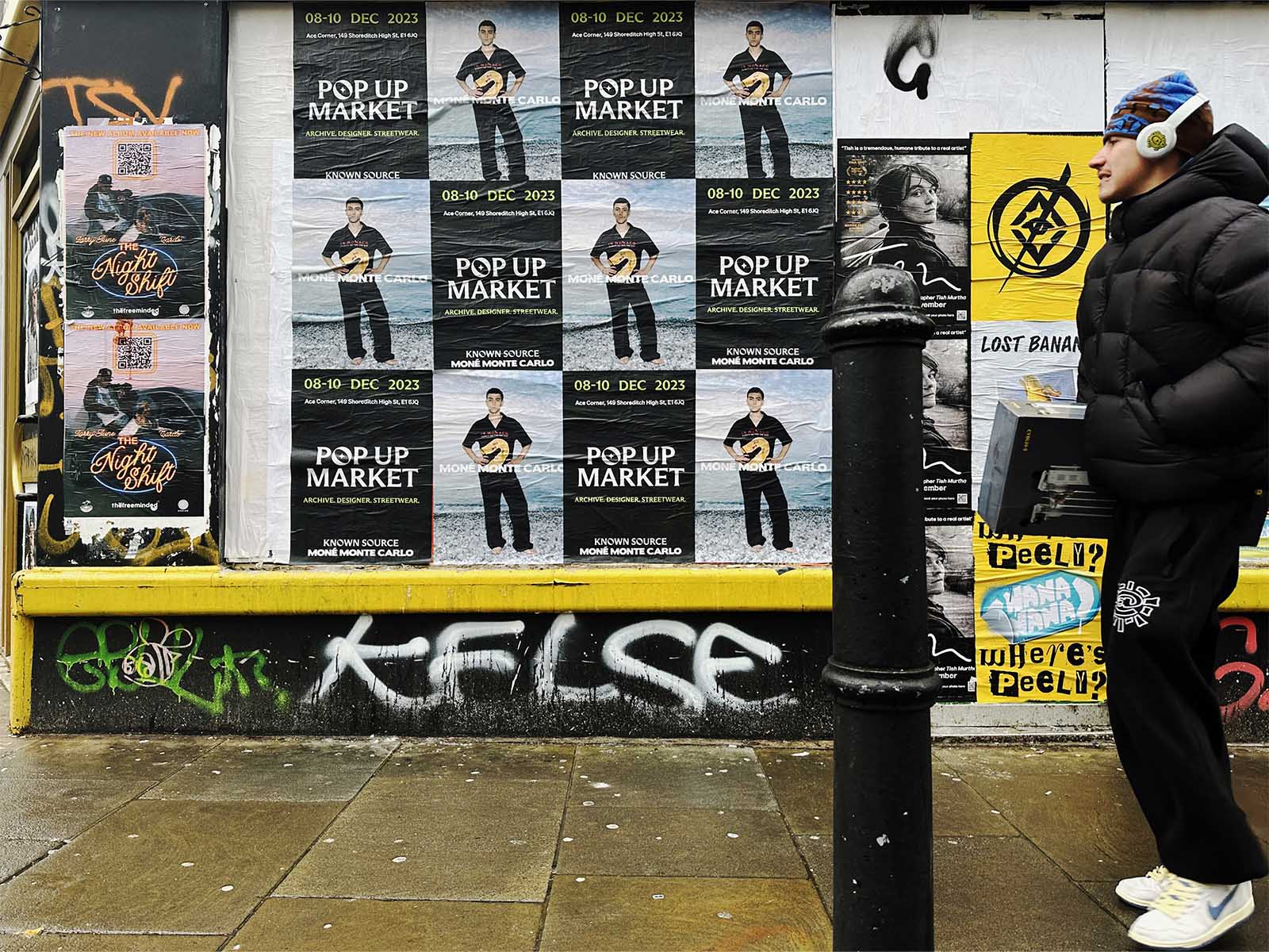 mone x known source - flyposting - london