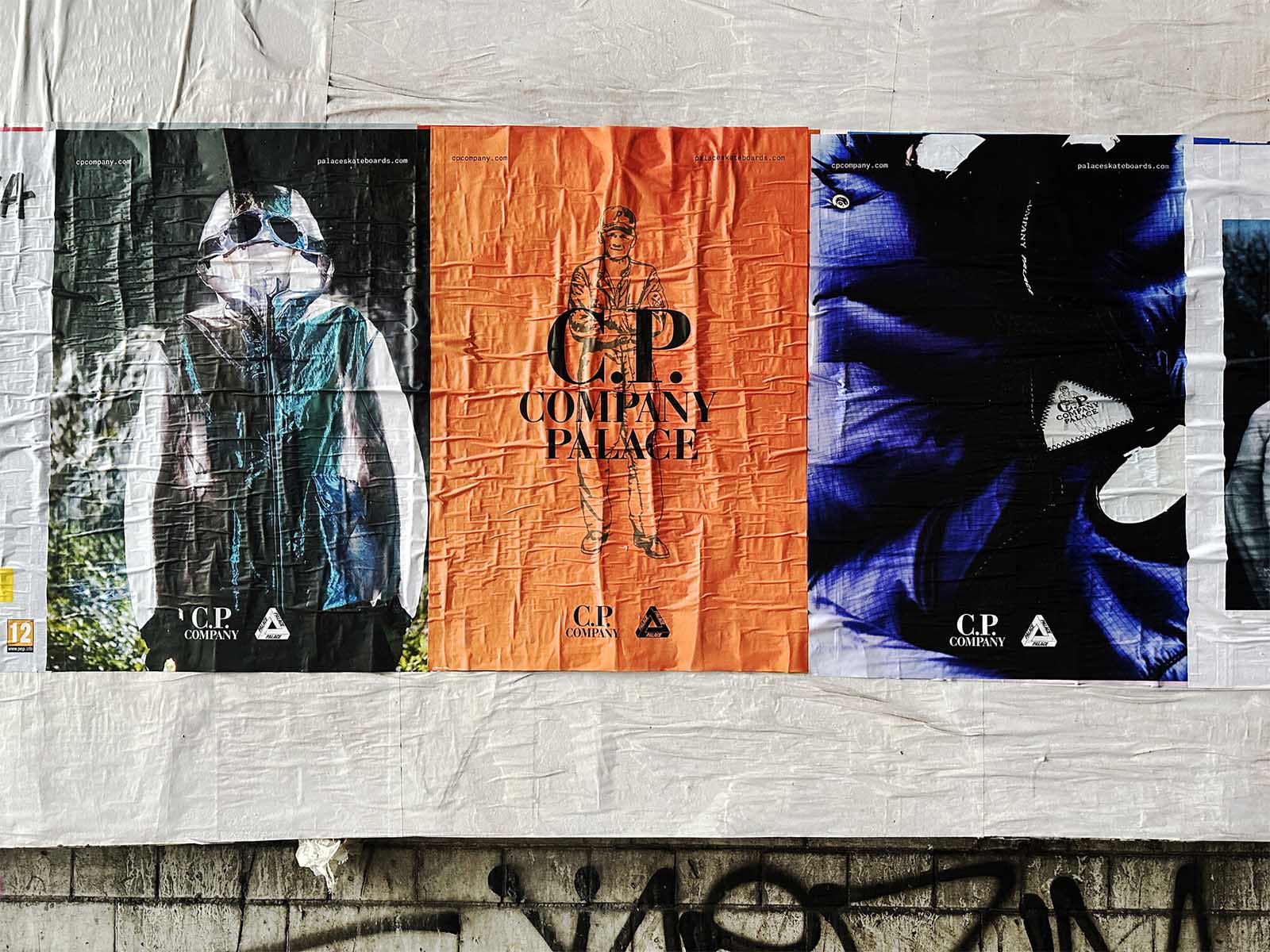 cp company x palace - flyposting - london